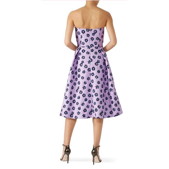 Shoshanna Novara Purple printed crepe Dress Size 12 - Picture 3 of 10